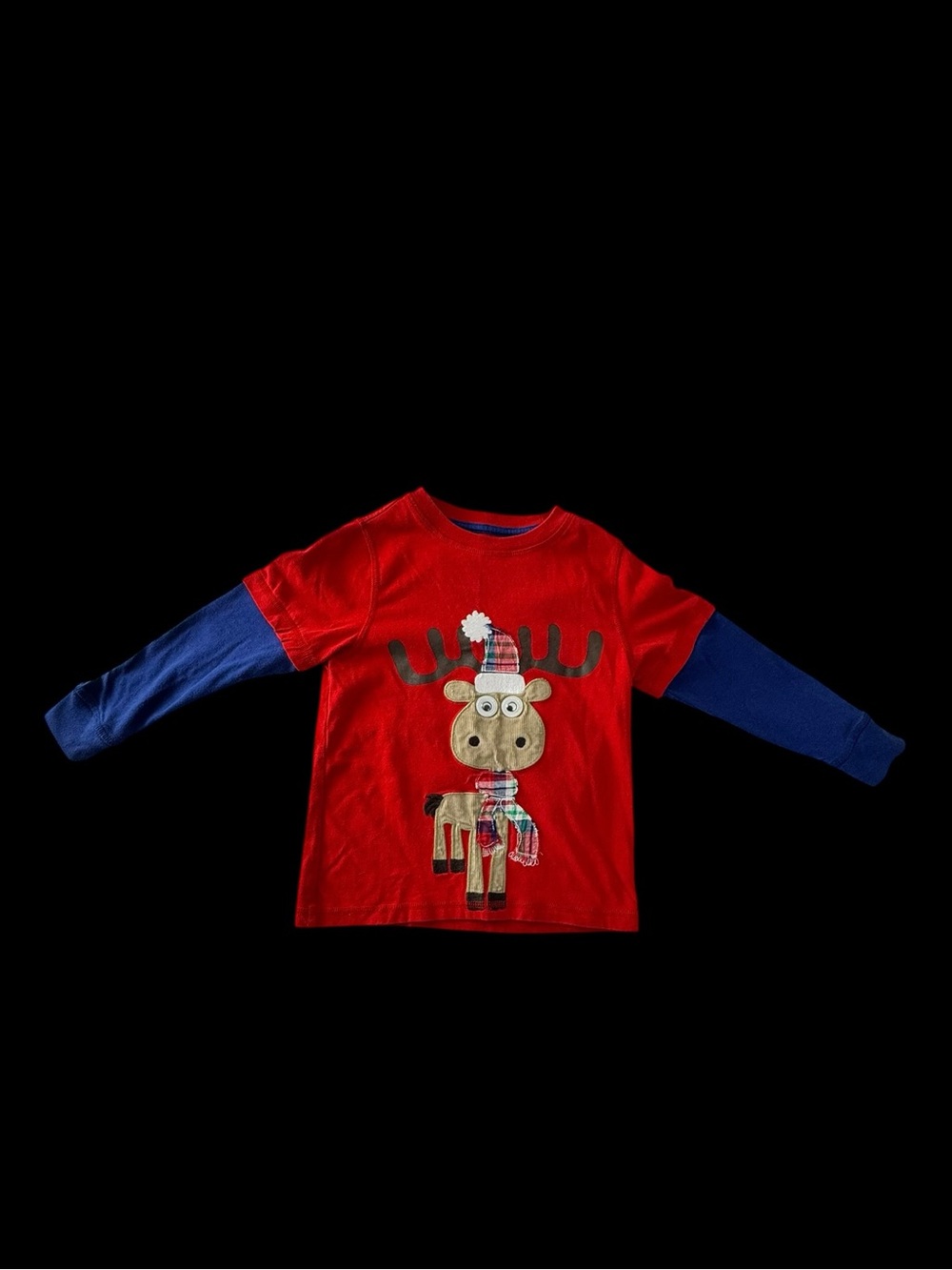 Kids Long-Sleeve Red Moose Graphic Shirt jkhaki